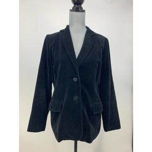 Vintage Joyce Women's M / L Black Velvet 2 Button Blazer Pockets Fully Lined